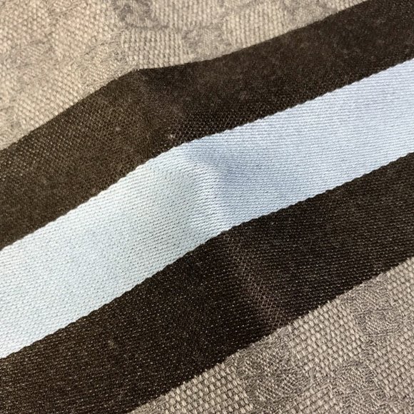 GUCCI 542984 GG Fringe Scarf, Wool/Silk, Men's, Gray, Blue, and Black